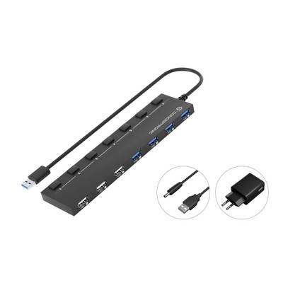 Conceptronic HUBBIES09BP USB 3.2 Gen 1-hub 7 poorten Zwart