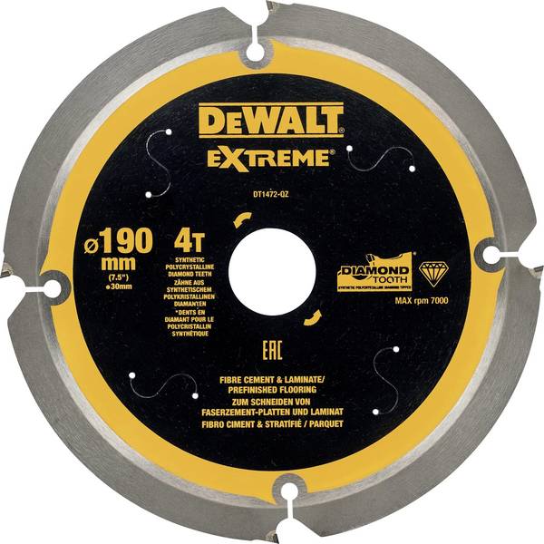DEWALT DT1472-QZ DT1472-QZ Cirkelzaagblad 190 mm 1 stuk(s)