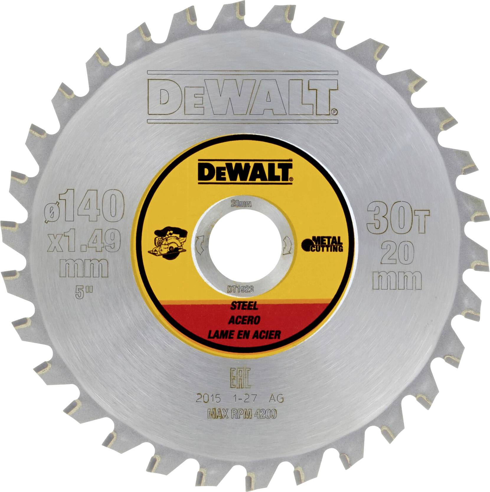 DEWALT DT1923-QZ Cirkelzaagblad 1 stuk(s)