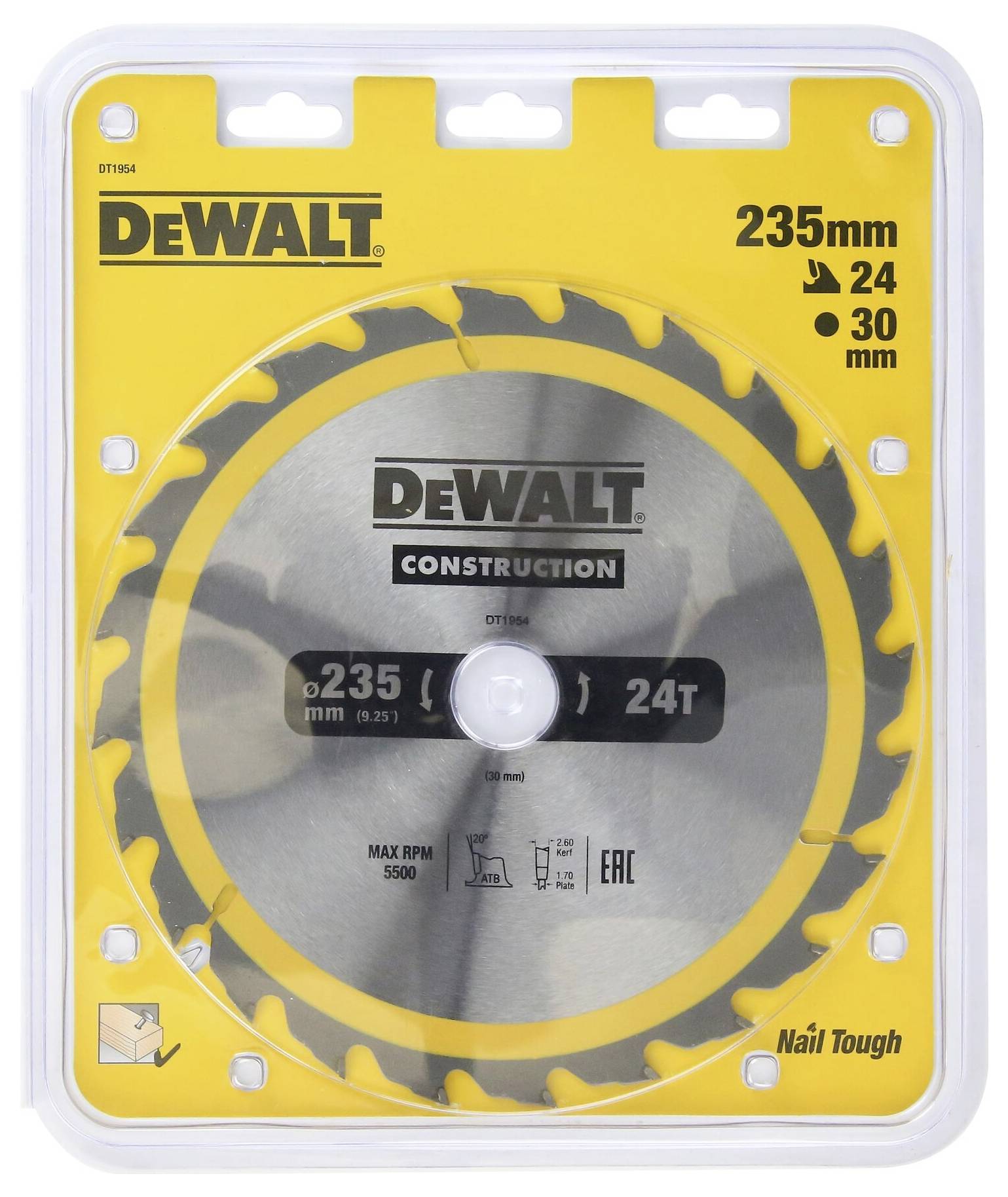 DEWALT DT1954-QZ Cirkelzaagblad 1 stuk(s) – Foto 2 van 2