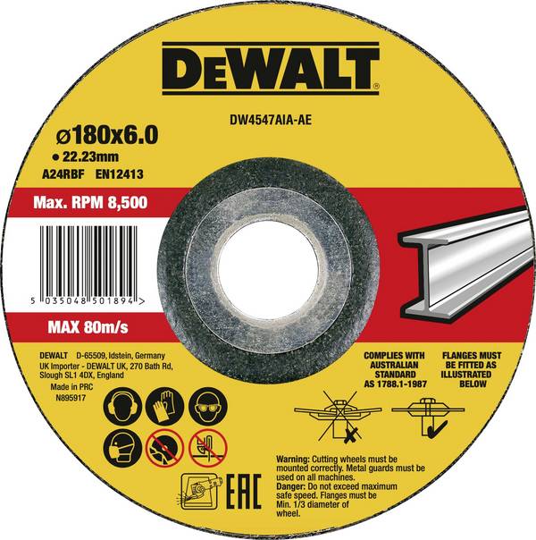 DEWALT DW4547AIA-AE  Afbraamschijf Diameter 180 mm Boordiameter 22.23 mm Metaal, IJzer, RVS 1 stuk(s)