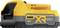 Een gele 18V lithium-ion accu van het merk DeWalt, model XR Powerstack. Hij wordt gebruikt voor de stroomvoorziening van elektrische gereedschappen.