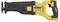 Een geel-zwarte accu-reciprozaag van het merk DeWalt, model Brushless 54V, ideaal voor bouw- en klushwerkzaamheden.