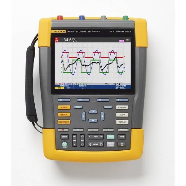 Fluke FLUKE-190-504/FPC EU Handoscilloscoop 500 MHz 4-kanaals 5 GSa/s 30 kpts 8 Bit 1 stuk(s)