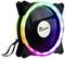 PC-ventilator met verlichte RGB-rand en de tekst 'Argus' in het midden, vertoont kleurveranderend effect.