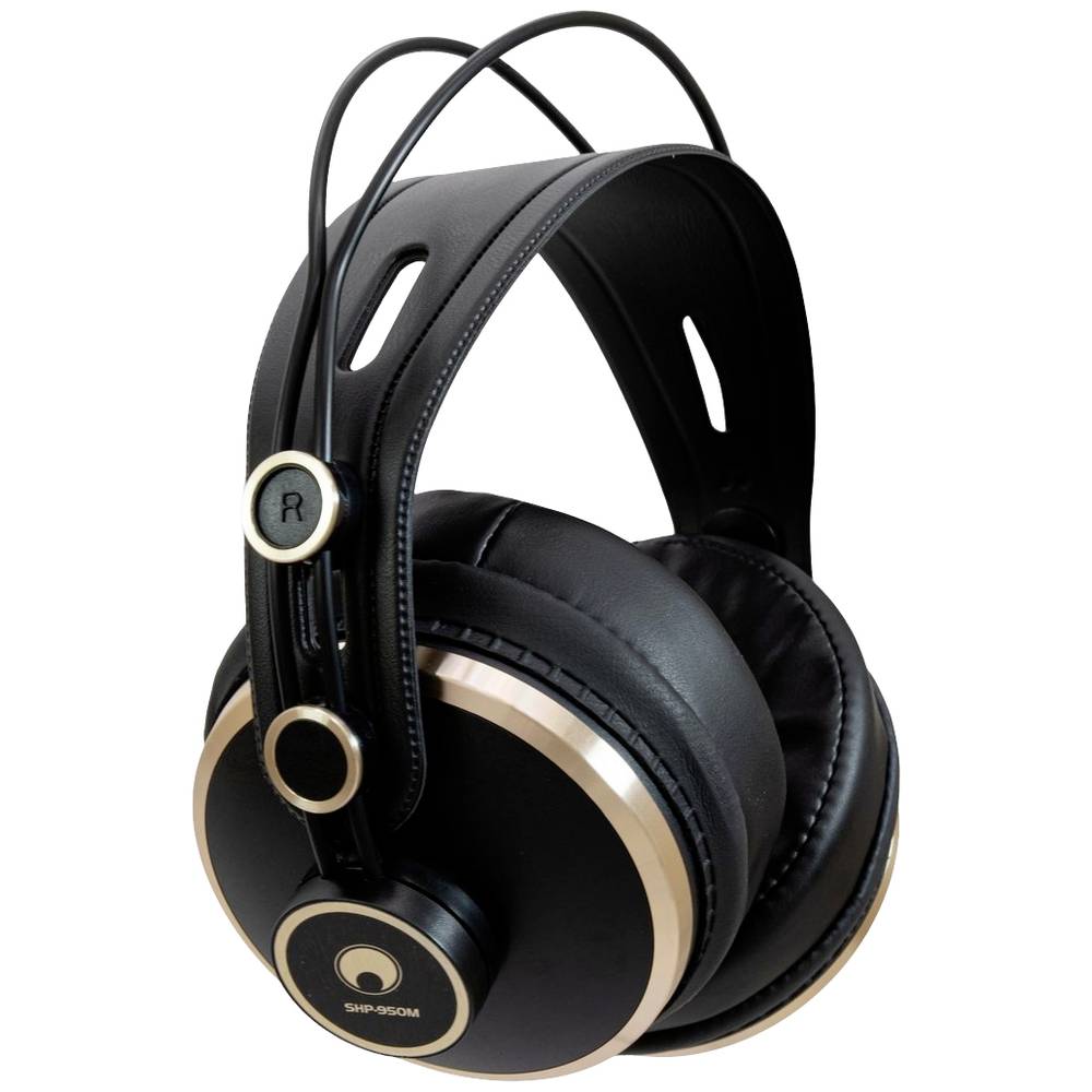 Omnitronic SHP-950M Deluxe Over Ear koptelefoon DJ Kabel Stereo Zwart