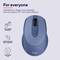 Blauwe draadloze muis met scrollwiel en DPI-instelling. Geschikt voor links- en rechtshandigen, compatibel met laptop of pc.