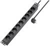 Sygonix SY-5799004 Stekkerdoos 19 inch 9-voudig Zwart Randaarde stekker 1 stuk(s)