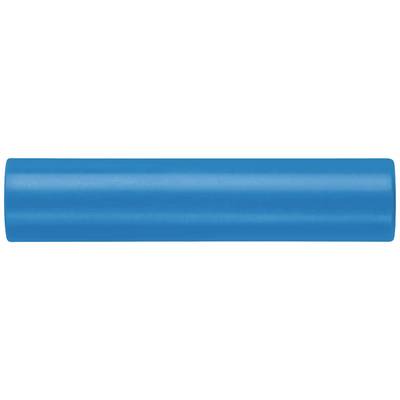 Een lange, blauwe, cilindrische metalen staaf.