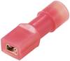TRU COMPONENTS TC-11599304 Platte stekker (female) Insteekbreedte: 2.8 mm Insteekdikte: 0.5 mm 180 ° Volledig geïsoleerd Rood 1 stuk(s)