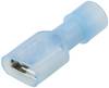 TRU COMPONENTS TC-11599312 Platte stekker (female) Insteekbreedte: 6.3 mm Insteekdikte: 0.8 mm 180 ° Volledig geïsoleerd Blauw 1 stuk(s)