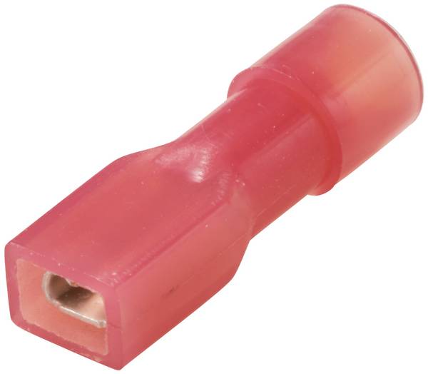 TRU COMPONENTS TC-11599324 Platte stekker (female) Insteekbreedte: 2.8 mm Insteekdikte: 0.8 mm 180 ° Volledig geïsoleerd Rood 1 stuk(s)