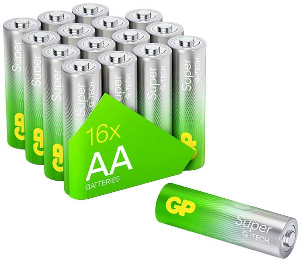 GP Super AA batterij (penlite) Alkaline 1.5 V 16 stuk(s)