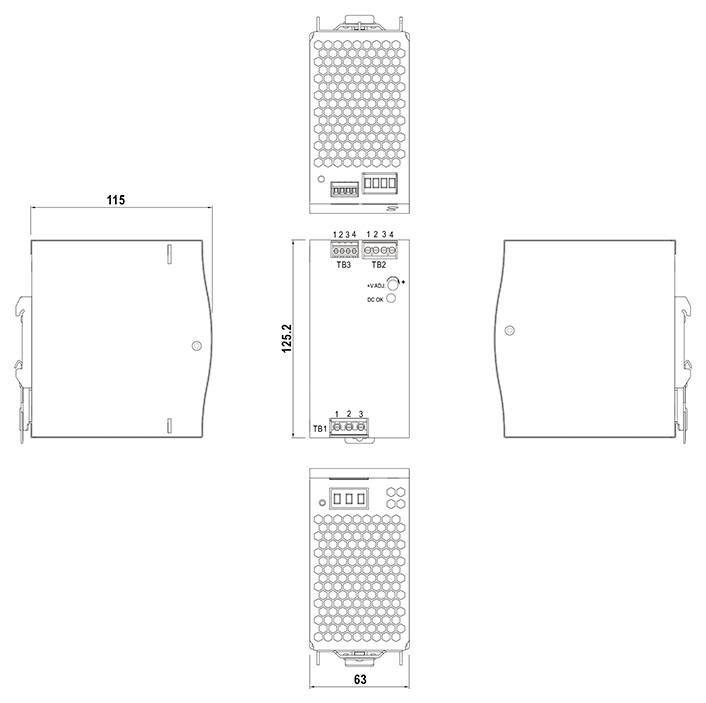 MEAN WELL DRC-180A DIN-rail netvoeding 9 A 179.4 W Aantal uitgangen:2 x Inhoud 1 stuk(s)-2