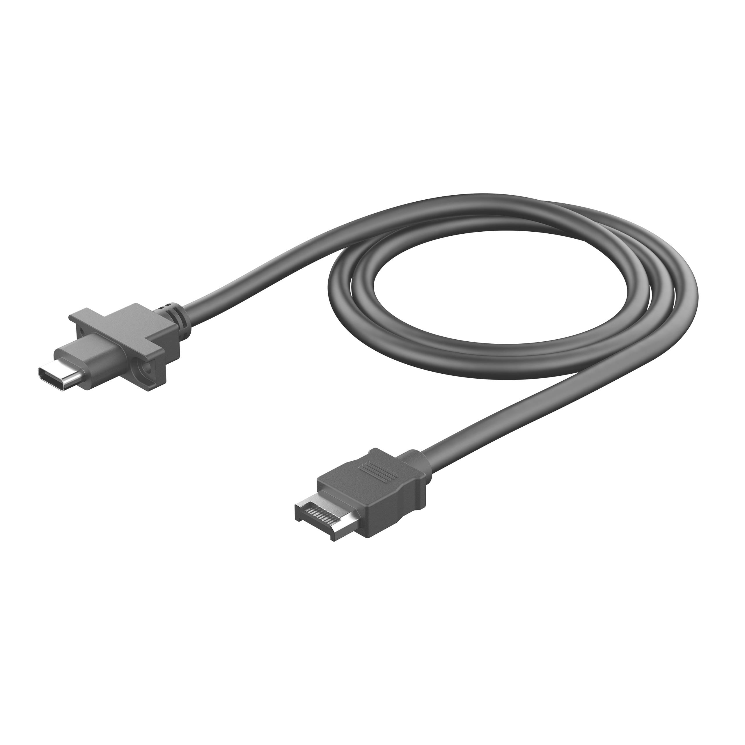 Een HDMI-kabel met een USB-C-stekker, geschikt voor het verbinden van apparaten voor beeld- en geluidsoverdracht.