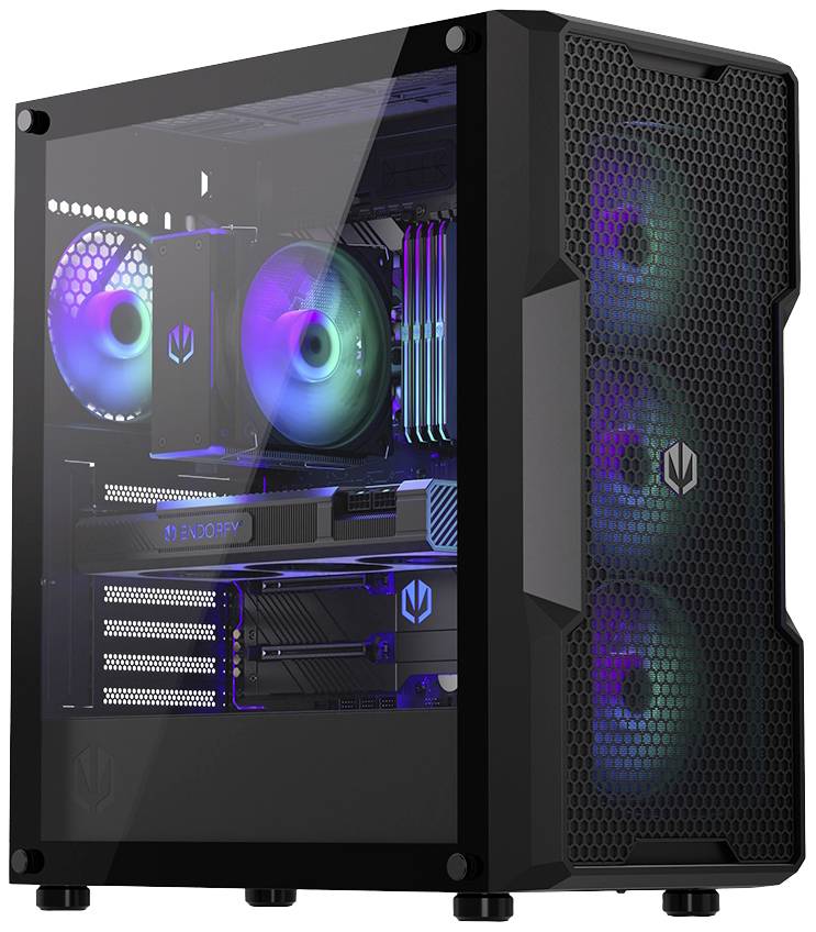 endorfy Regnum 400 ARGB Midi-tower PC-behuizing Zwart 4 voorgeïnstalleerde LED-ventilators, Zijvenster, Stoffilter-1