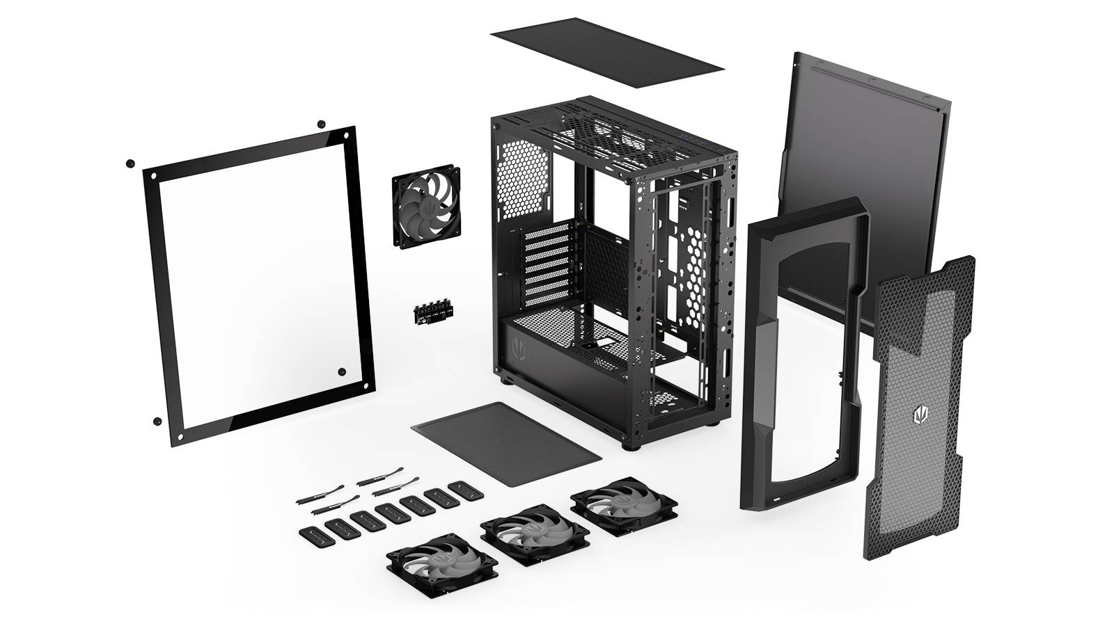 endorfy Regnum 400 ARGB Midi-tower PC-behuizing Zwart 4 voorgeïnstalleerde LED-ventilators, Zijvenster, Stoffilter-10