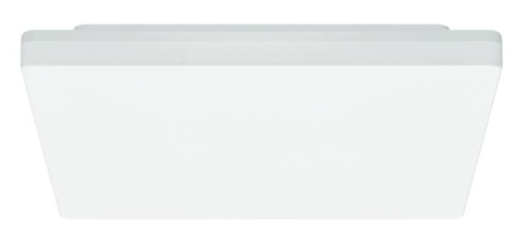 Een minimalistische, platte, rechthoekige witte plafondspot die een moderne verlichtingsoplossing vormt.