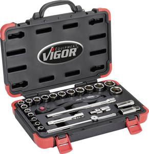 Conrad Vigor V2460N Dopsleutelset Vierkant, 1/2" (12.5 mm) 25-delig aanbieding