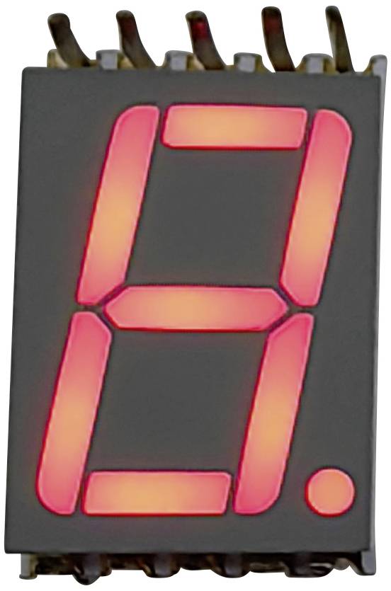'Rode zeven-segment-display toont het getal 9 met een punt.'