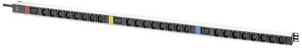 Digitus DN-95452 19 inch Stekkerdoos voor patchkast 1 HE Apparaatcontactdoos C13 10A, Apparaatcontactdoos C19 16A Vast inbouw, Incl. 2 metalen houders Geschikt voor kastdiepte: vanaf 400 mm Zwart