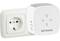 Netgear-netwerkrepeater in een stopcontact met LED-indicatoren voor Stroom, Router, Apparaat en WPS aan de voorkant.