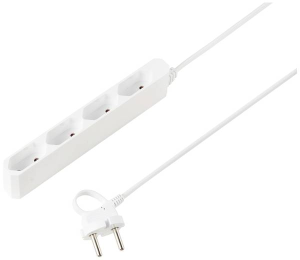 Sygonix SY-5806878 Stekkerdoos 4-voudig Wit Eurostekker 1 stuk(s)