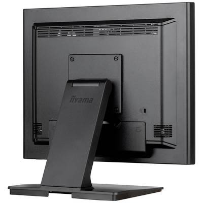 Een computermonitor van achteren, met een zwarte standaard en ventilatiesleuven. De interface wijst op een verbindingskabel.