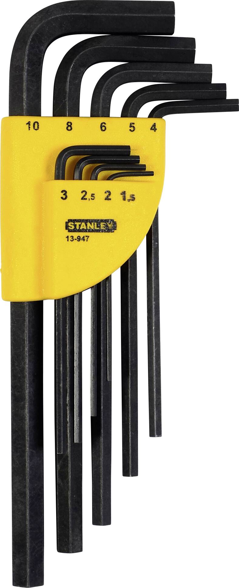 STANLEY Zeskant Haakse schroevendraaierset 10 mm 9-delig