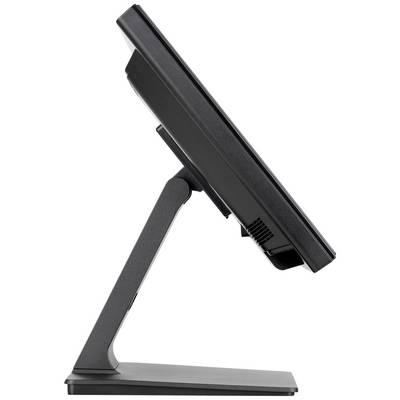 Een zijdelings afgebeelde computermonitor op een kantelbare standaard, toont de slanke constructie en moderne ergonomie.