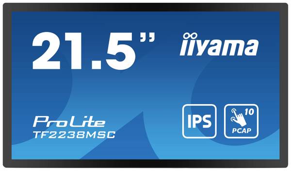 Iiyama 21,5" Bonded PCAP Touchscreen monitor Energielabel: D (A - G)  54.6 cm (21.5 inch) 1920 x 1080 Pixel 16:9 5 ms HDMI, DisplayPort, USB-A 3.1 Gen 1 IPS LED