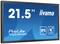 Monitorscherm met opschrift '21,5 inch', 'iiyama', 'ProLite TF2238MSC', 'IPS', 'PCAP 10 punts', blauwe achtergrondkleur.
