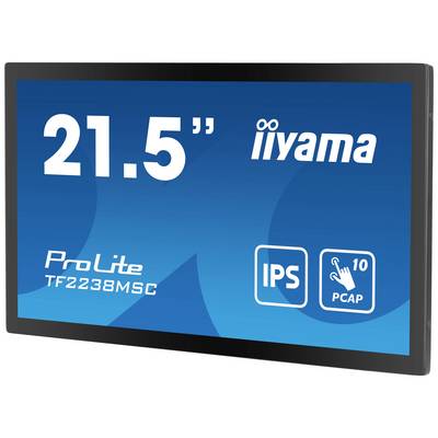 Het scherm toont de tekst '21.5" ProLite TF2238MSC', met logo's voor IPS en 10-punts aanraaktechnologie.