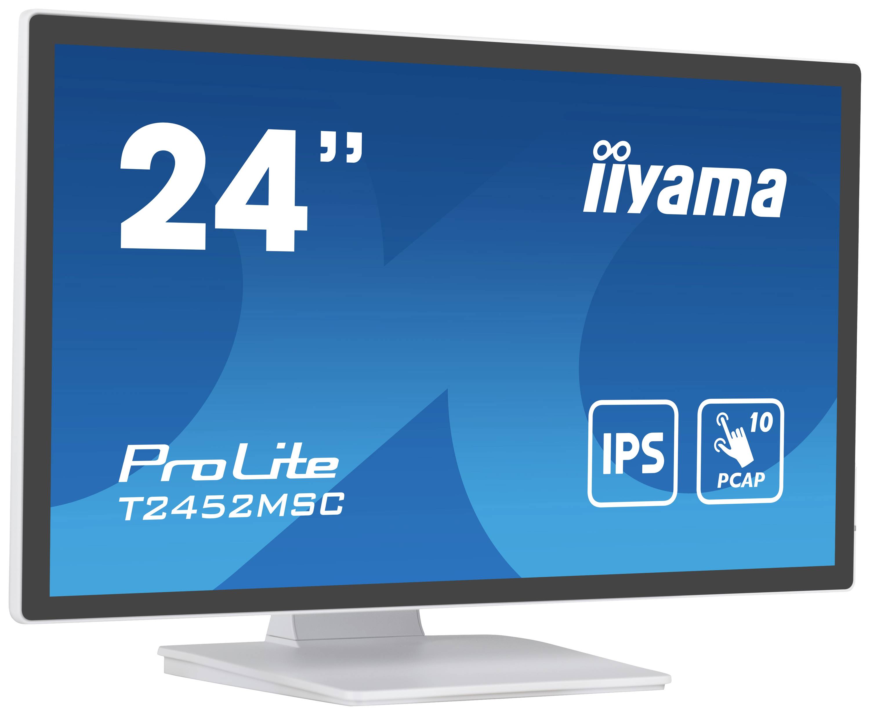 'Iiyama ProLite T2452MSC' Monitor. 24 inch met IPS-technologie en touchscreen (10 punten).