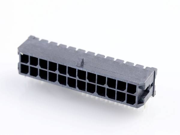 Molex 430452406 Male header, inbouw (standaard)  Totaal aantal polen: 24 Rastermaat: 3 mm Inhoud: 200 stuk(s) Tape on Full reel