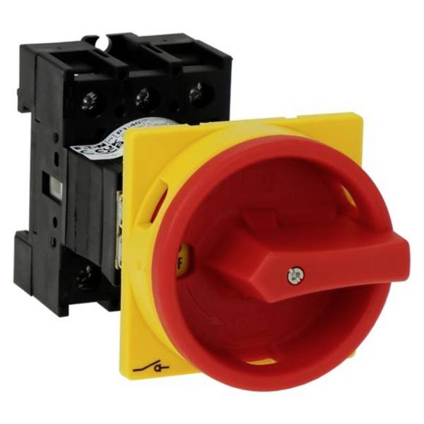 Eaton P1-40/V/SVB AAN/UIT-schakelaar Met NOT-AUS schakelaar, Vergrendelbaar 40 A 690 V 1 x 90 ° Rood, Geel 1 stuk(s)