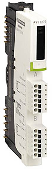 Een module in rechthoekige vorm met meerdere aansluitingen en een digitaal display. Het is kennelijk onderdeel van een elektronisch systeem.