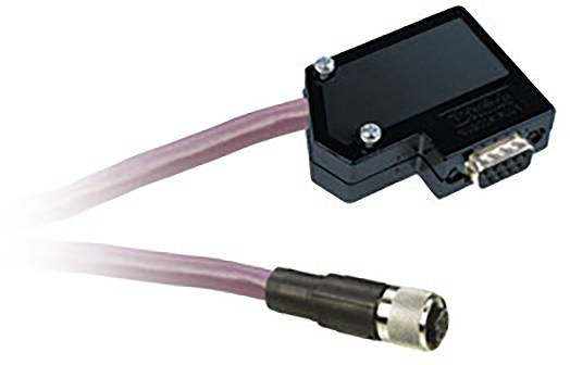 Klein elektronisch apparaat met een zwart behuizing, verbonden met een kabel. De kabel heeft een ronde metalen stekker.