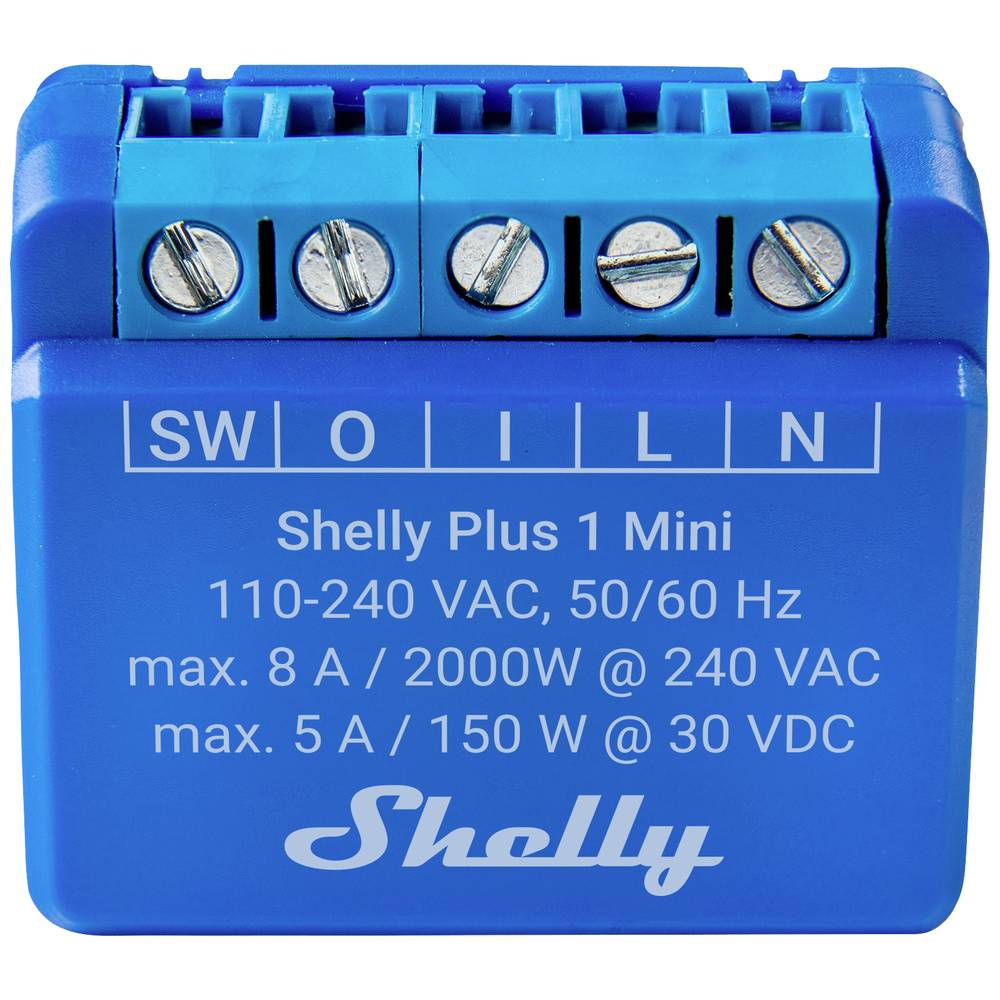 Shelly Plus 1 Mini Schakelactor WiFi, Bluetooth