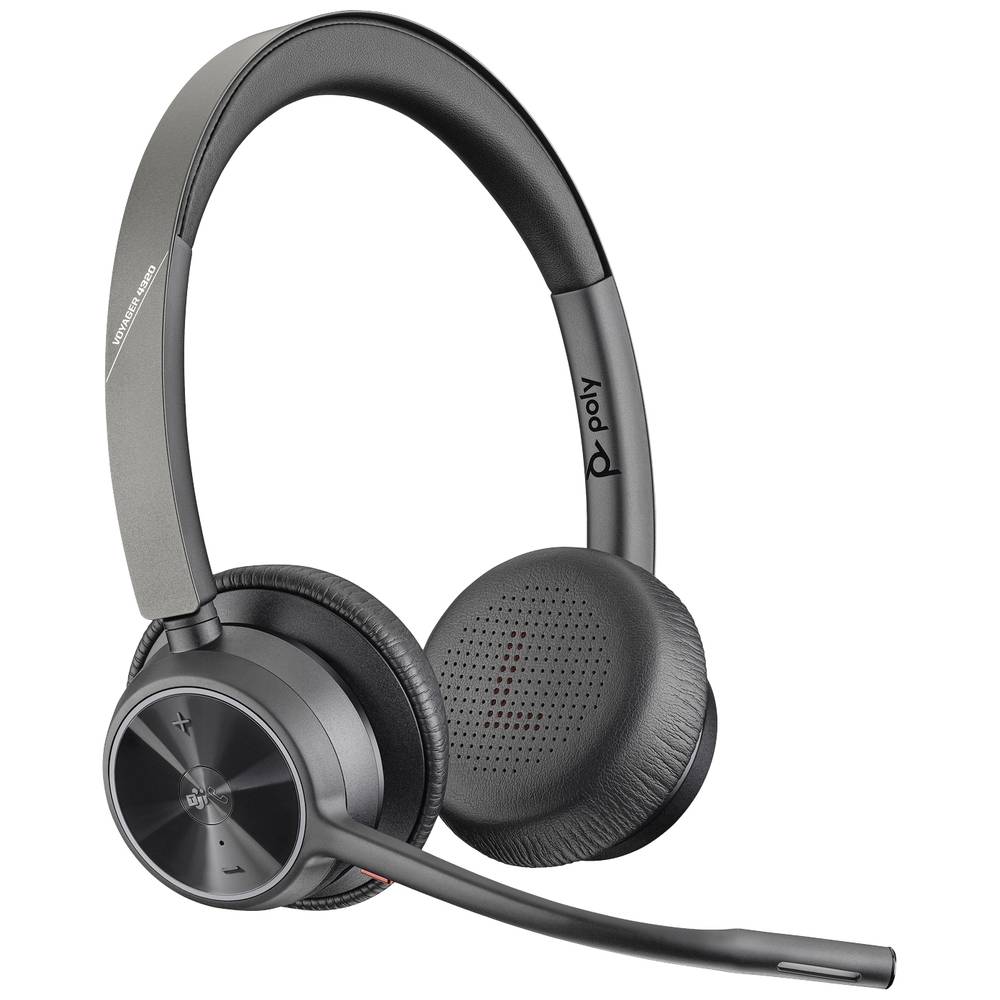 POLY Voyager 4320 USB-A/C Teams On Ear headset Computer Bluetooth, Kabel Stereo Zwart Headset, Volumeregeling