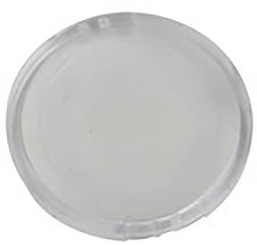 Transparante, ronde kunststof afdekking, waarschijnlijk een lensdop of beschermkap.