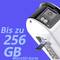 Camera met SD-kaartslot; Tekst: 'Tot 256 GB MicroSD-kaart'.
