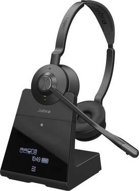 Jabra Engage 75 SE Stereo On Ear headset  Bluetooth, DECT, Kabel Stereo Zwart Noise Cancelling Microfoon uitschakelbaar (mute), NFC