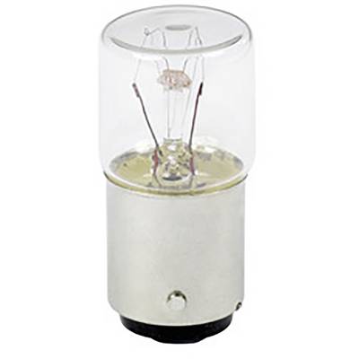 Een gloeilamp met bajonetaansluiting en helder glas.