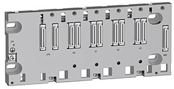 Elektronische module met meerdere gelijksoortige aansluitingen op een grijze behuizing, geschikt voor montage op een dragerplaat.