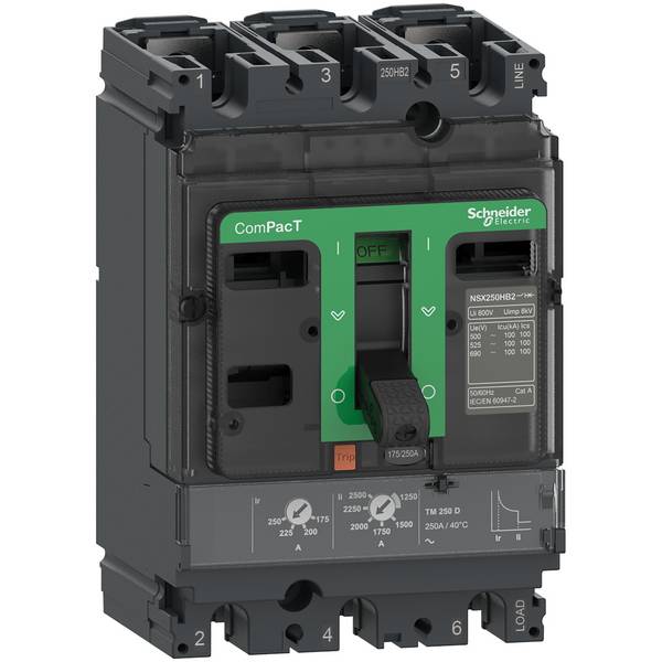 Schneider Electric C25F3TM250 Vermogensschakelaar 1 stuk(s) Schakelspanning (max.): 690 V/AC (b x h x d) 105 x 161 x 86 mm Piece