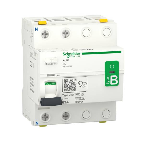 Schneider Electric A9Z64263 A9Z64263 Aardlekschakelaar Aardlekschakelaar voor AC/DC B 63 A 0.3 A