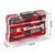 'Einhell' Beitelset in transparant-rood etui, bevat zes beitels, afmetingen van het etui: 17,5 cm lang, 10,8 cm hoog, 4,5 cm diep.