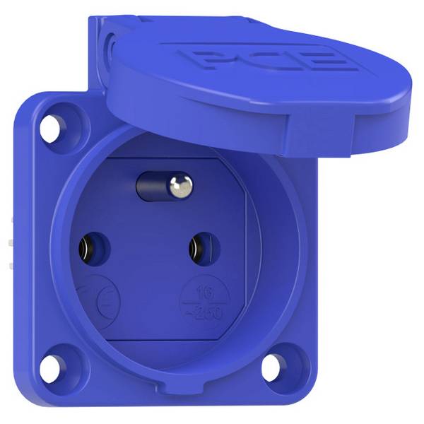 PC Electric 104-0bs Geaard stopcontact IP54 Blauw