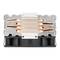 Koellichaam met koperen heatpipes en aluminium lamellen voor processor-koeling van een pc, gemonteerd op een zwarte voet.